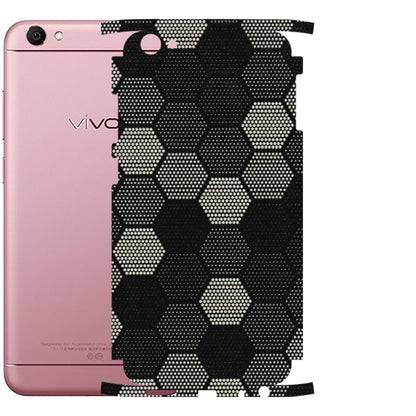 VIVO Y Series Phone Skins (All Models) - Black & White Dotted Honeycomb Texture - 3D Embossed Finish (L-202) Vivo Y66