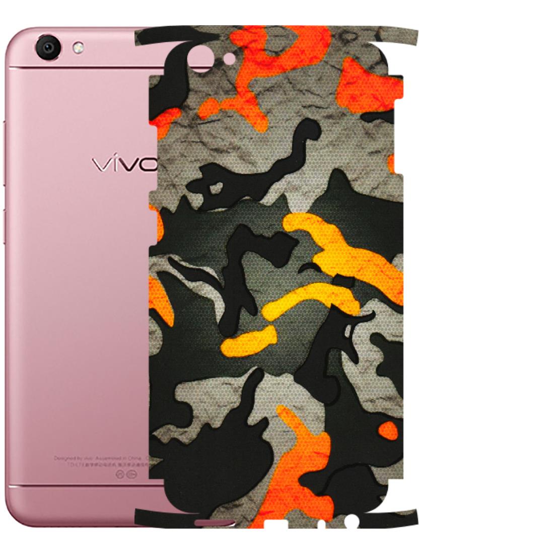 VIVO Y Series Phone Skins (All Models) - Orange Camouflage - 3D Embossed Finish (L-204) Vivo Y66