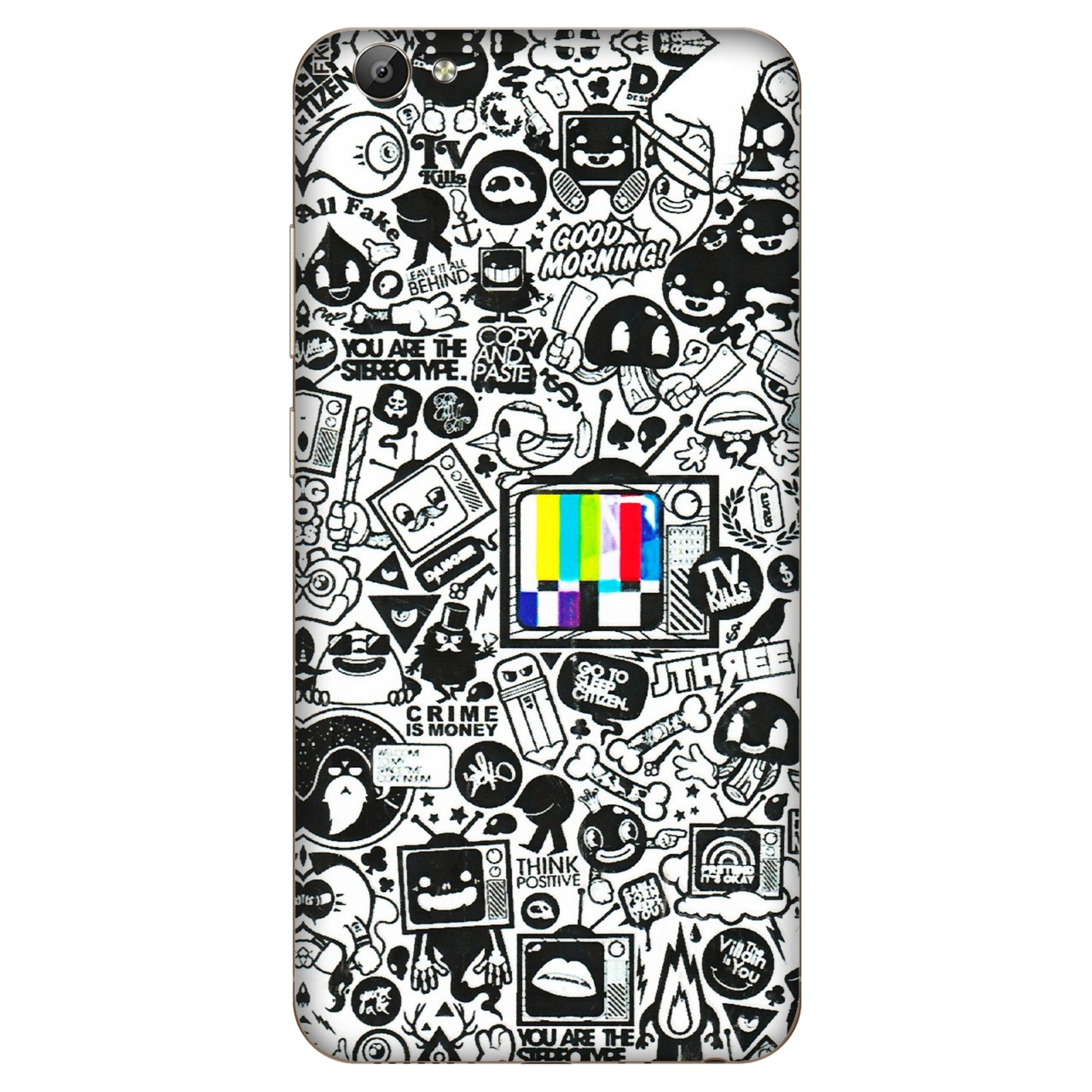 VIVO Y Series Phone Skins (All Models) - Doodles Positive Art - 3D Embossed Finish (L-263) Vivo Y66