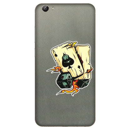 VIVO Y Series Phone Skins (All Models) - Grey Cards Of Ace - 3D Embossed Finish (L-77) Vivo Y66