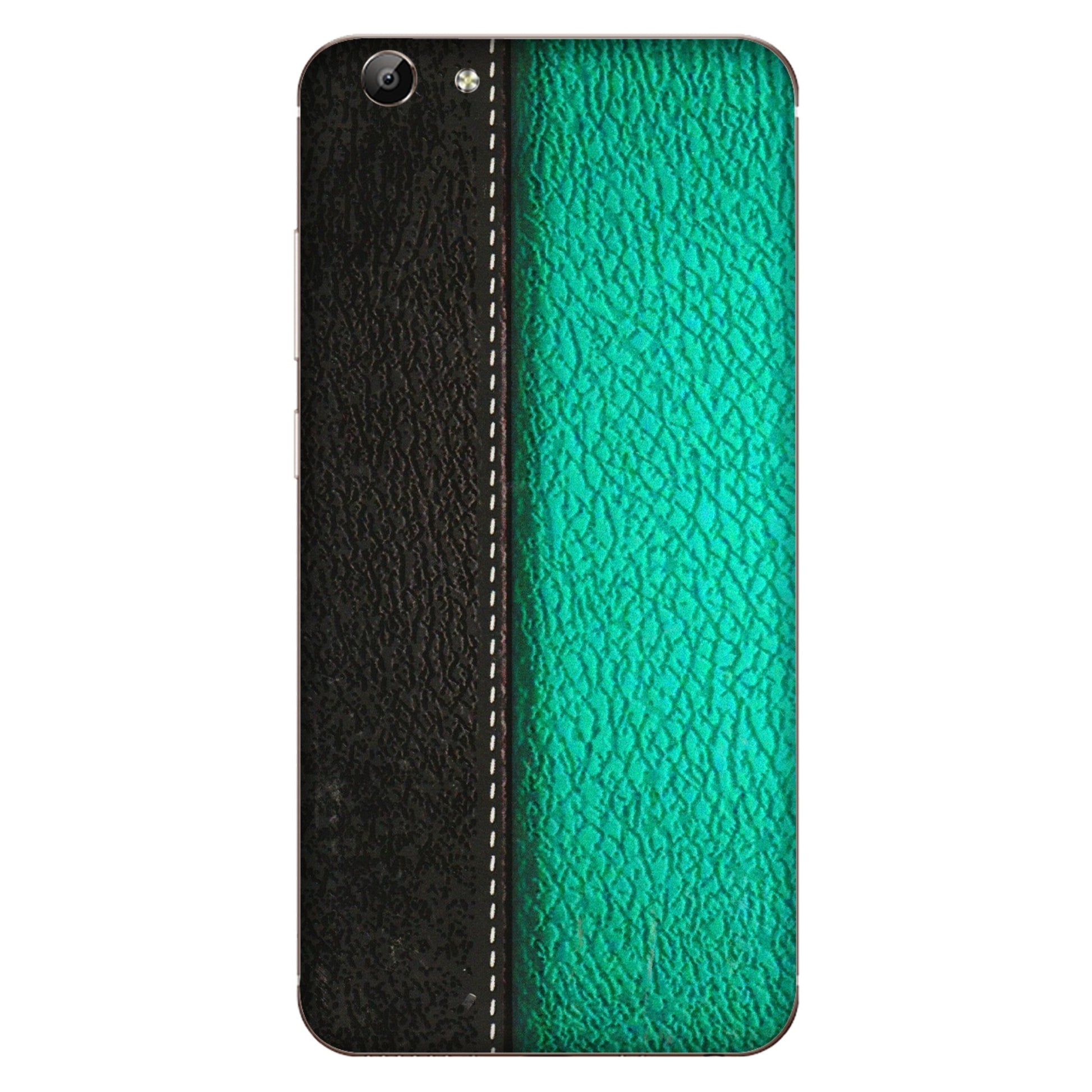 VIVO Y Series Phone Skins (All Models) - Black Green Dual Leather Stich - 3D Embossed Finish (L-233) Vivo Y69