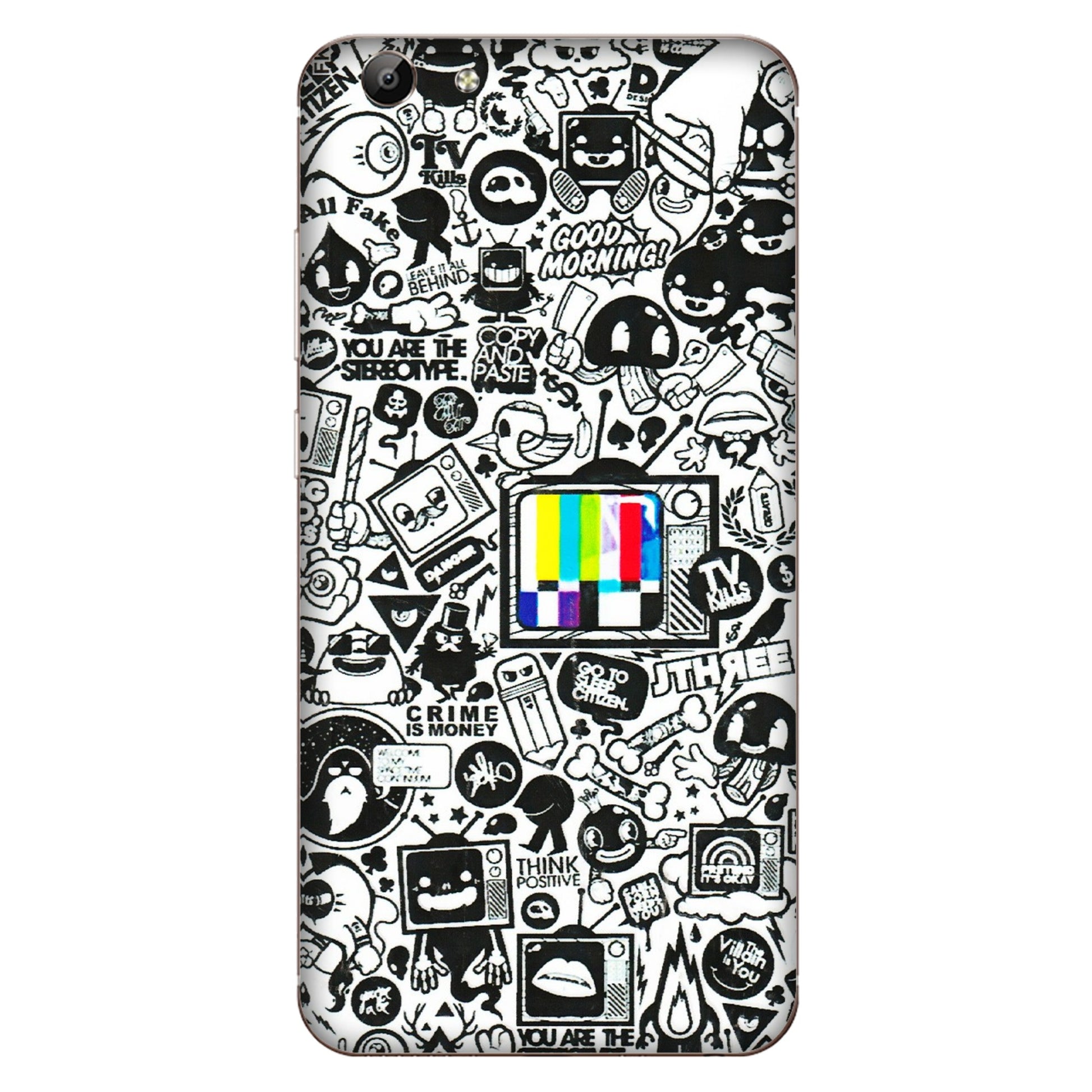 VIVO Y Series Phone Skins (All Models) - Doodles Positive Art - 3D Embossed Finish (L-263) Vivo Y69