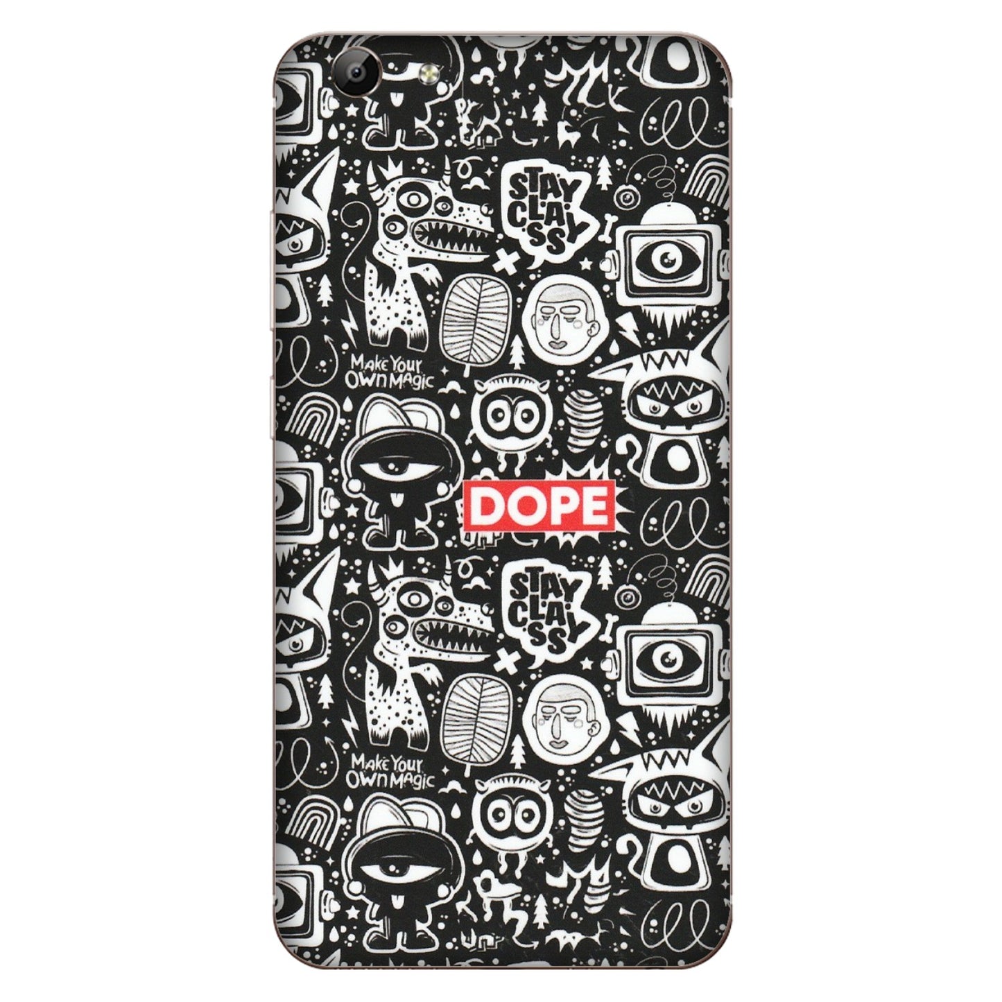 VIVO Y Series Phone Skins (All Models) - Dope Stay Classy Black Doodles - Matte Finish (M-126) Vivo Y69