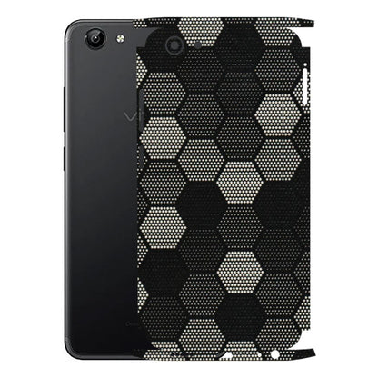 VIVO Y Series Phone Skins (All Models) - Black & White Dotted Honeycomb Texture - 3D Embossed Finish (L-202) Vivo Y71