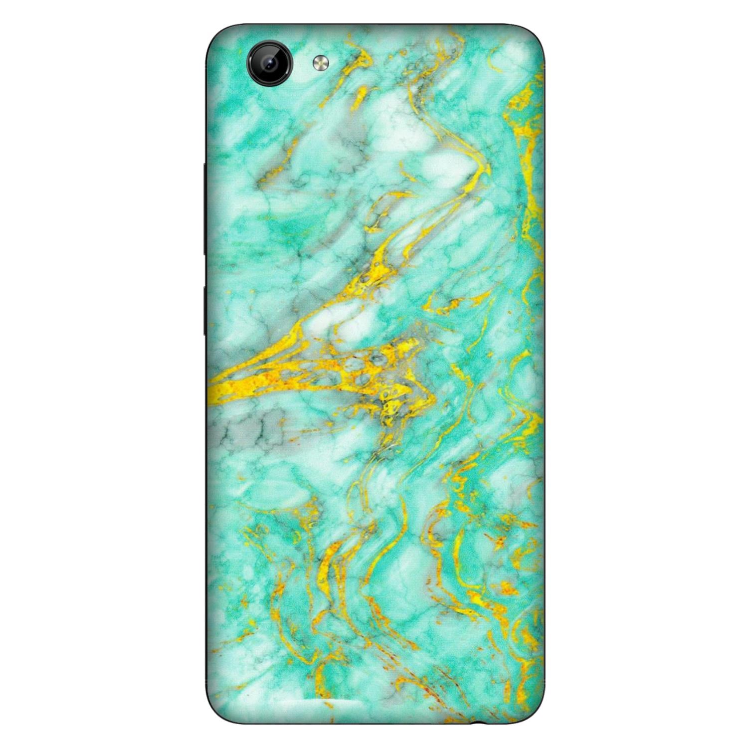 VIVO Y Series Phone Skins (All Models) - Green And Gold Marble Feel - Matte Finish (M-16) Vivo Y71