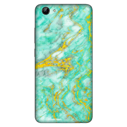 VIVO Y Series Phone Skins (All Models) - Green And Gold Marble Feel - Matte Finish (M-16) Vivo Y71