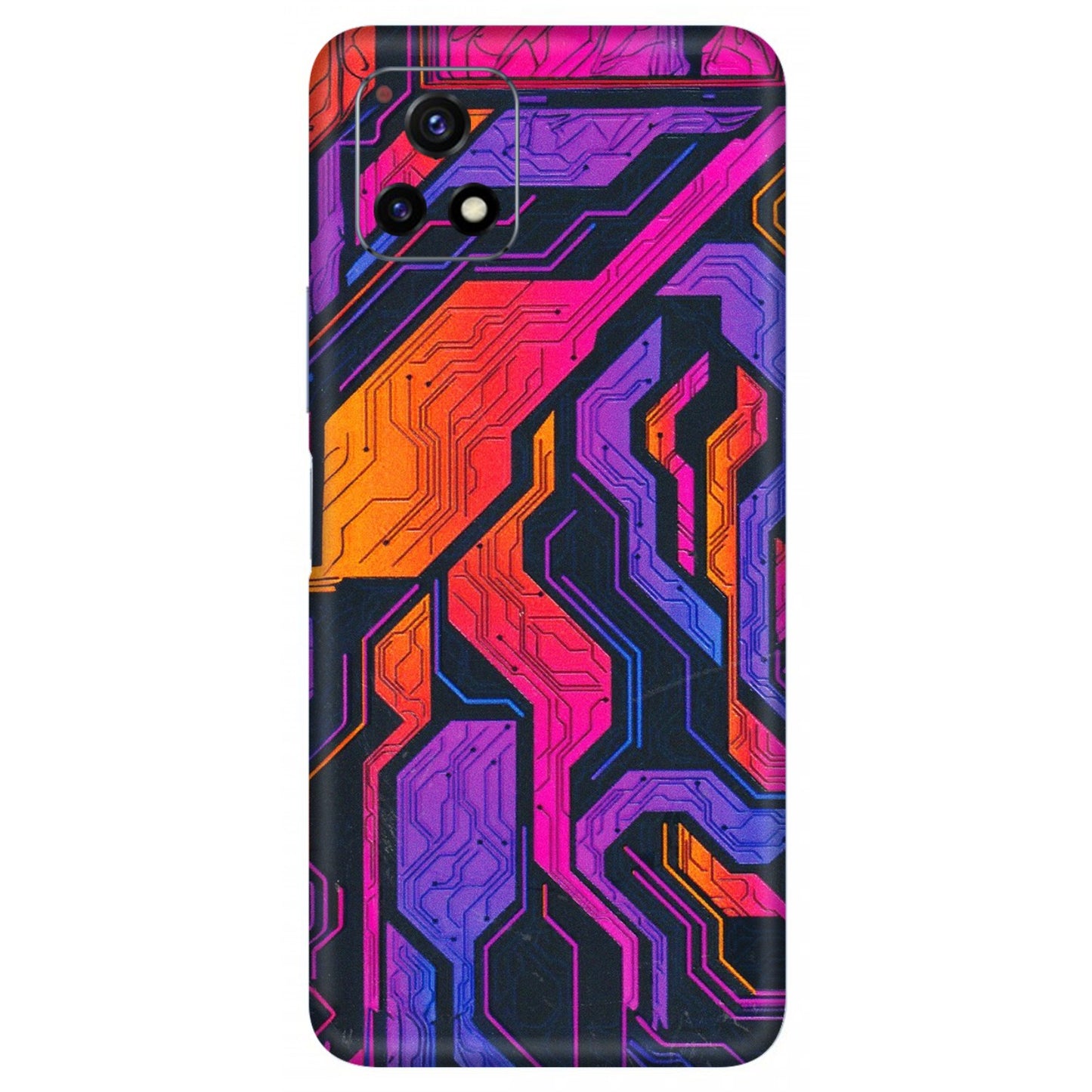 VIVO Y Series Phone Skins (All Models) - Tech Circuits Futuristic - 3D Embossed Finish (L-07) Vivo Y72 (5G)