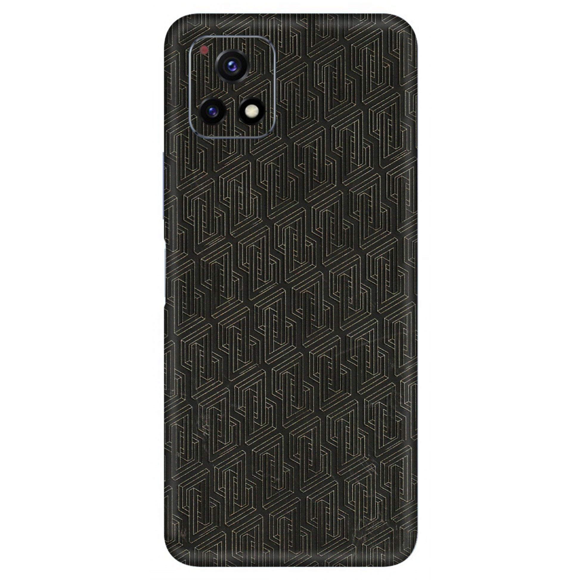 VIVO Y Series Phone Skins (All Models) - Black Abstract Pattern - 3D Embossed Finish (L-117) Vivo Y72 (5G)