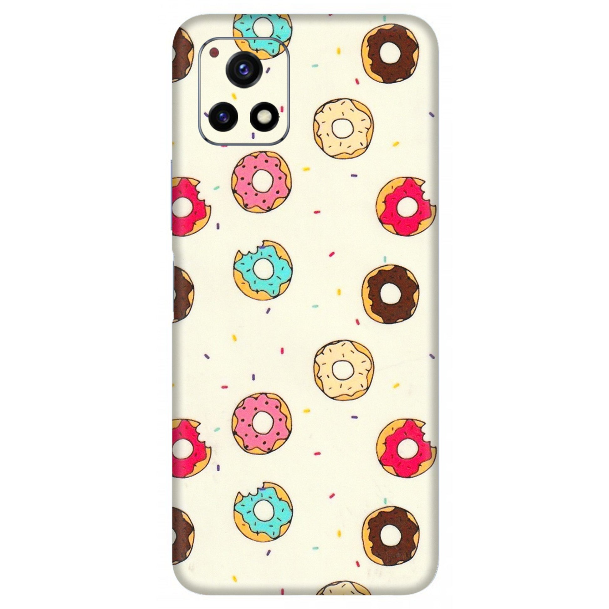 VIVO Y Series Phone Skins (All Models) - Mini Donuts Doodle Art - 3D Embossed Finish (L-122) Vivo Y72 (5G)