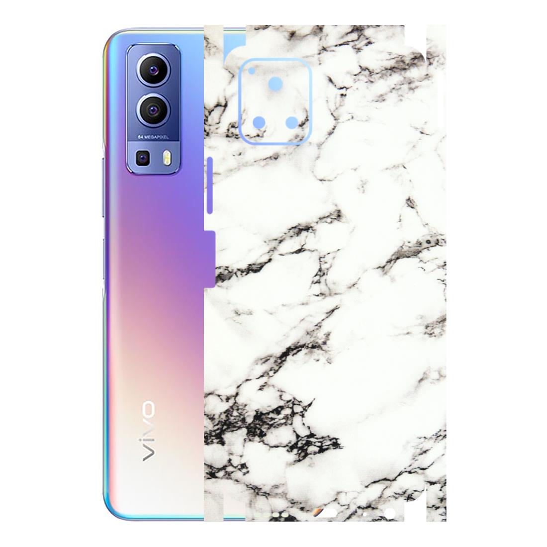 VIVO Y Series Phone Skins (All Models) - Black and White Marble Texture - 3D Embossed Finish (L-124) Vivo Y72 (5G)