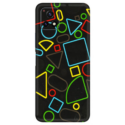 VIVO Y Series Phone Skins (All Models) - Black Shapes - 3D Embossed Finish (L-131) Vivo Y72 (5G)