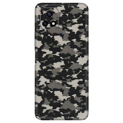 VIVO Y Series Phone Skins (All Models) - Black/Grey Camoflaunge - 3D Embossed Finish (L-142) Vivo Y72 (5G)