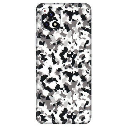 VIVO Y Series Phone Skins (All Models) - White Black Camouflage - 3D Embossed Finish (L-18) Vivo Y72 (5G)