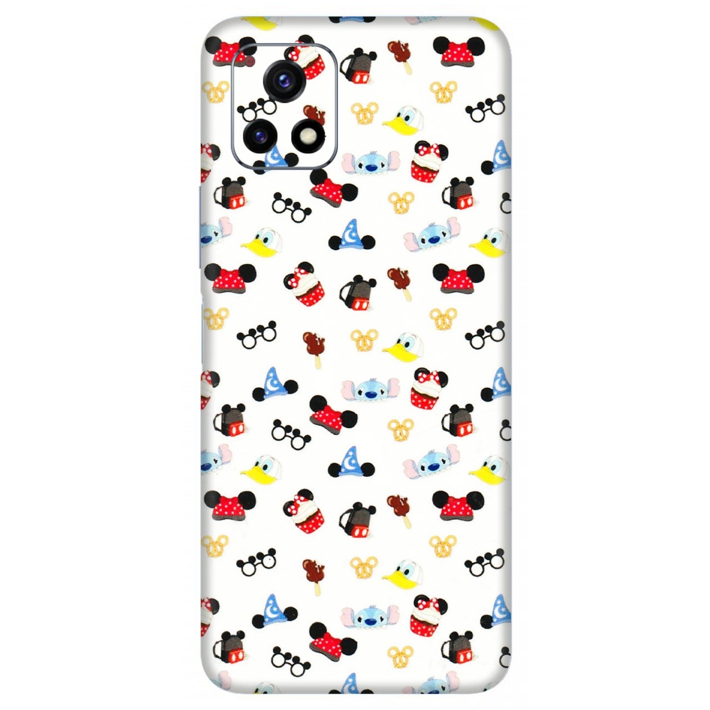 VIVO Y Series Phone Skins (All Models) - Minnie Mouse & Donald Doodles s - 3D Embossed Finish (L-194) Vivo Y72 (5G)
