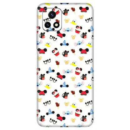 VIVO Y Series Phone Skins (All Models) - Minnie Mouse & Donald Doodles s - 3D Embossed Finish (L-194) Vivo Y72 (5G)