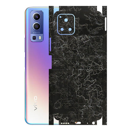 VIVO Y Series Phone Skins (All Models) - Black map Texture - 3D Embossed Finish (L-201) Vivo Y72 (5G)