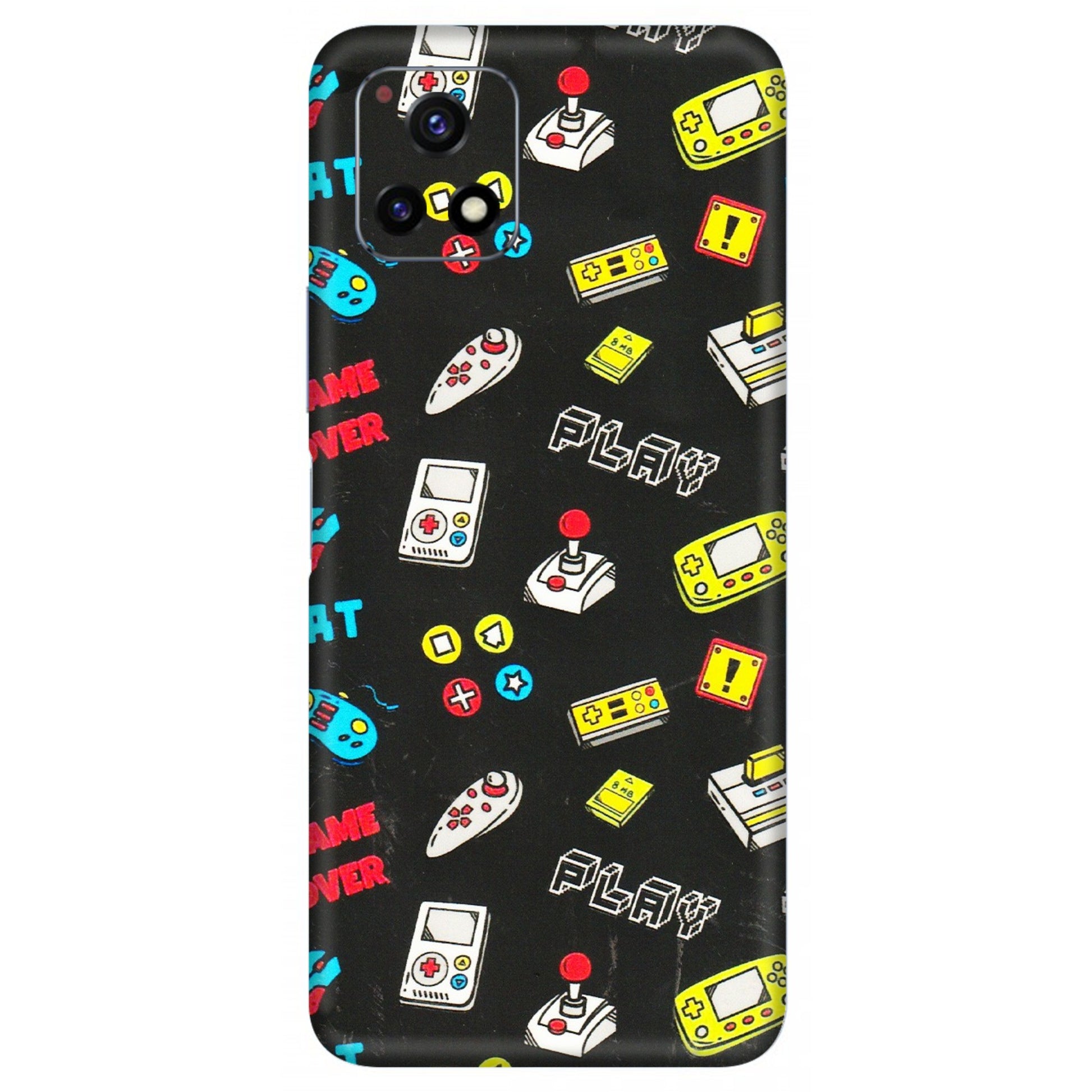 VIVO Y Series Phone Skins (All Models) - Gaming Doodles - 3D Embossed Finish (L-224) Vivo Y72 (5G)
