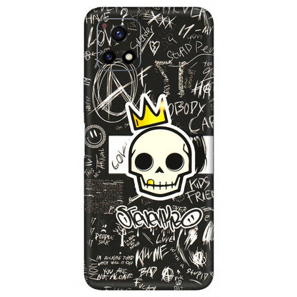 VIVO Y Series Phone Skins (All Models) - Funny Skull Black Chalk Grafitti - 3D Embossed Finish (L-22) Vivo Y72 (5G)