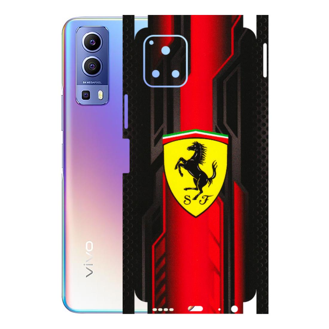 VIVO Y Series Phone Skins (All Models) - Black Ferrari Logo - 3D Embossed Finish (L-253) Vivo Y72 (5G)
