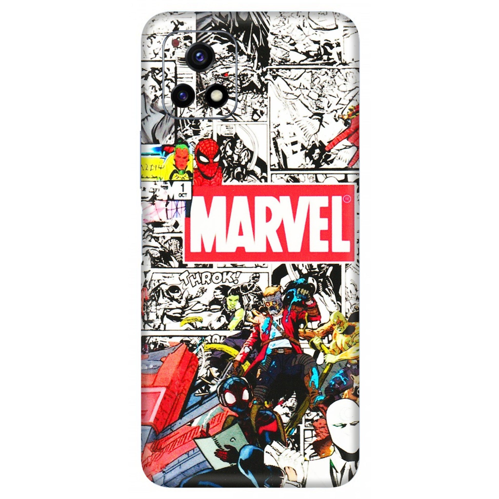 VIVO Y Series Phone Skins (All Models) - Marvel Colorful Comic - 3D Embossed Finish (L-64) Vivo Y72 (5G)