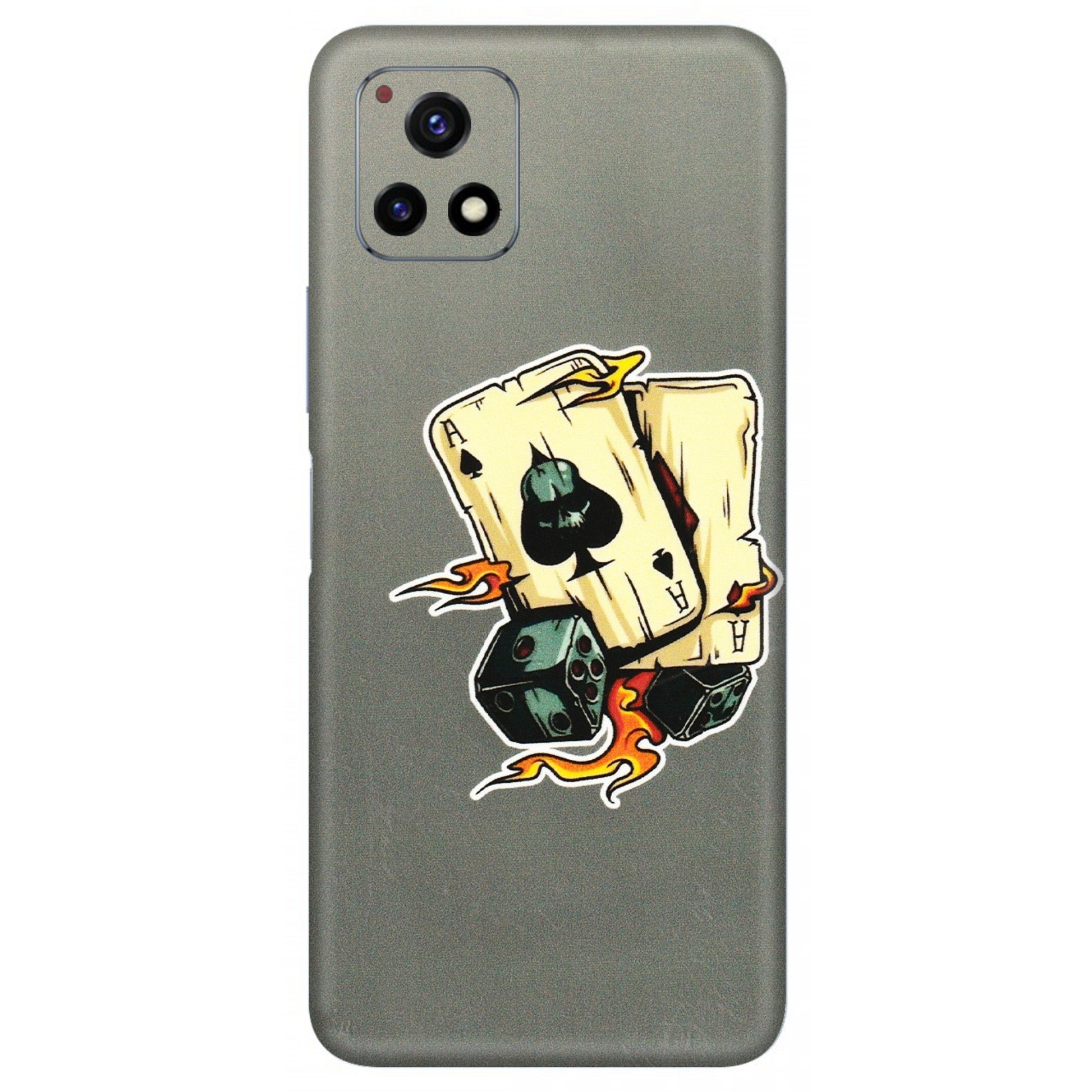 VIVO Y Series Phone Skins (All Models) - Grey Cards Of Ace - 3D Embossed Finish (L-77) Vivo Y72 (5G)