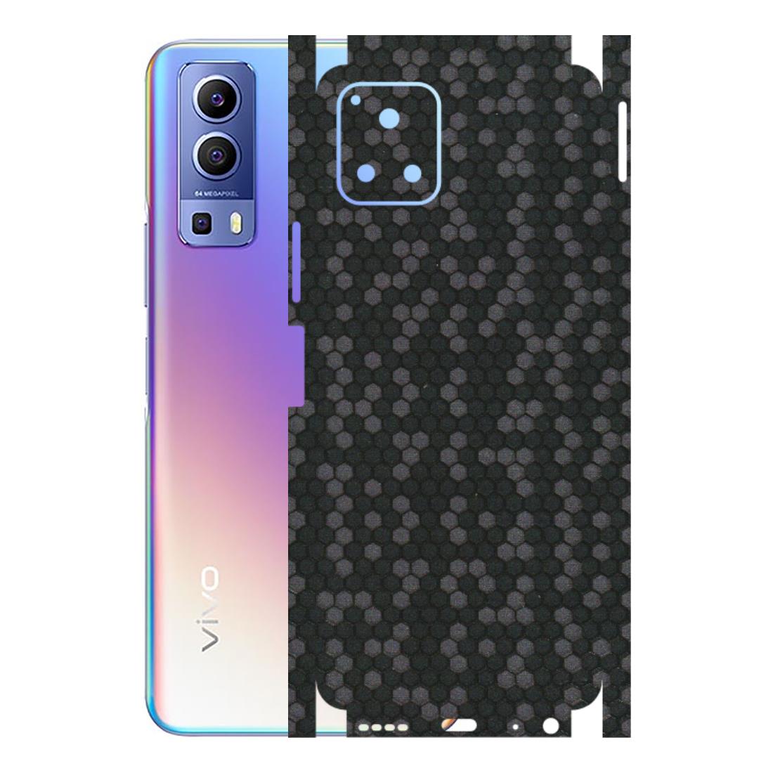 VIVO Y Series Phone Skins (All Models) - Black Grey Honeycomb Sober - 3D Embossed Finish (L-85) Vivo Y72 (5G)