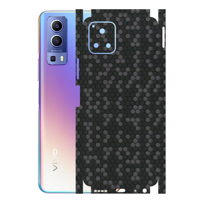 VIVO Y Series Phone Skins (All Models) - Black Grey Honeycomb Sober - 3D Embossed Finish (L-85) Vivo Y72 (5G)