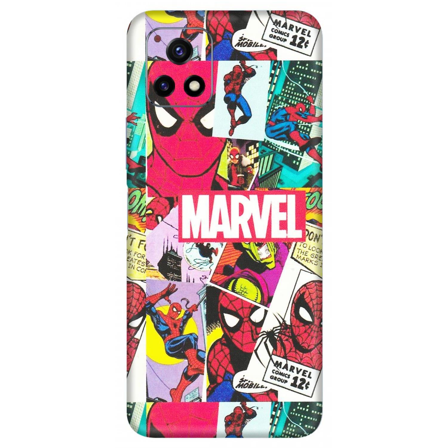 VIVO Y Series Phone Skins (All Models) - Marvel Comic Spiderman Grafitti - Matte Finish (M-72) Vivo Y72 (5G)