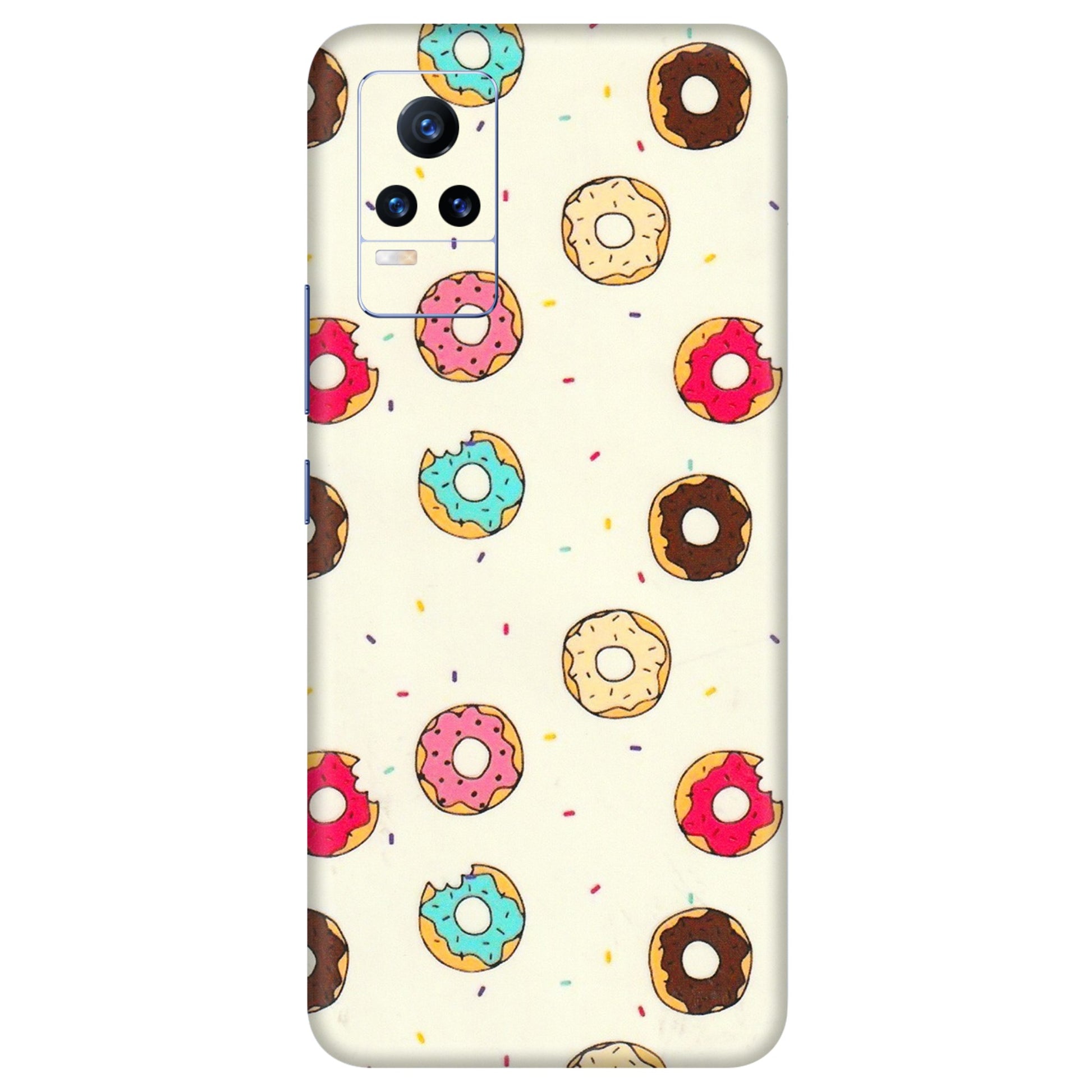 VIVO Y Series Phone Skins (All Models) - Mini Donuts Doodle Art - 3D Embossed Finish (L-122) Vivo Y73