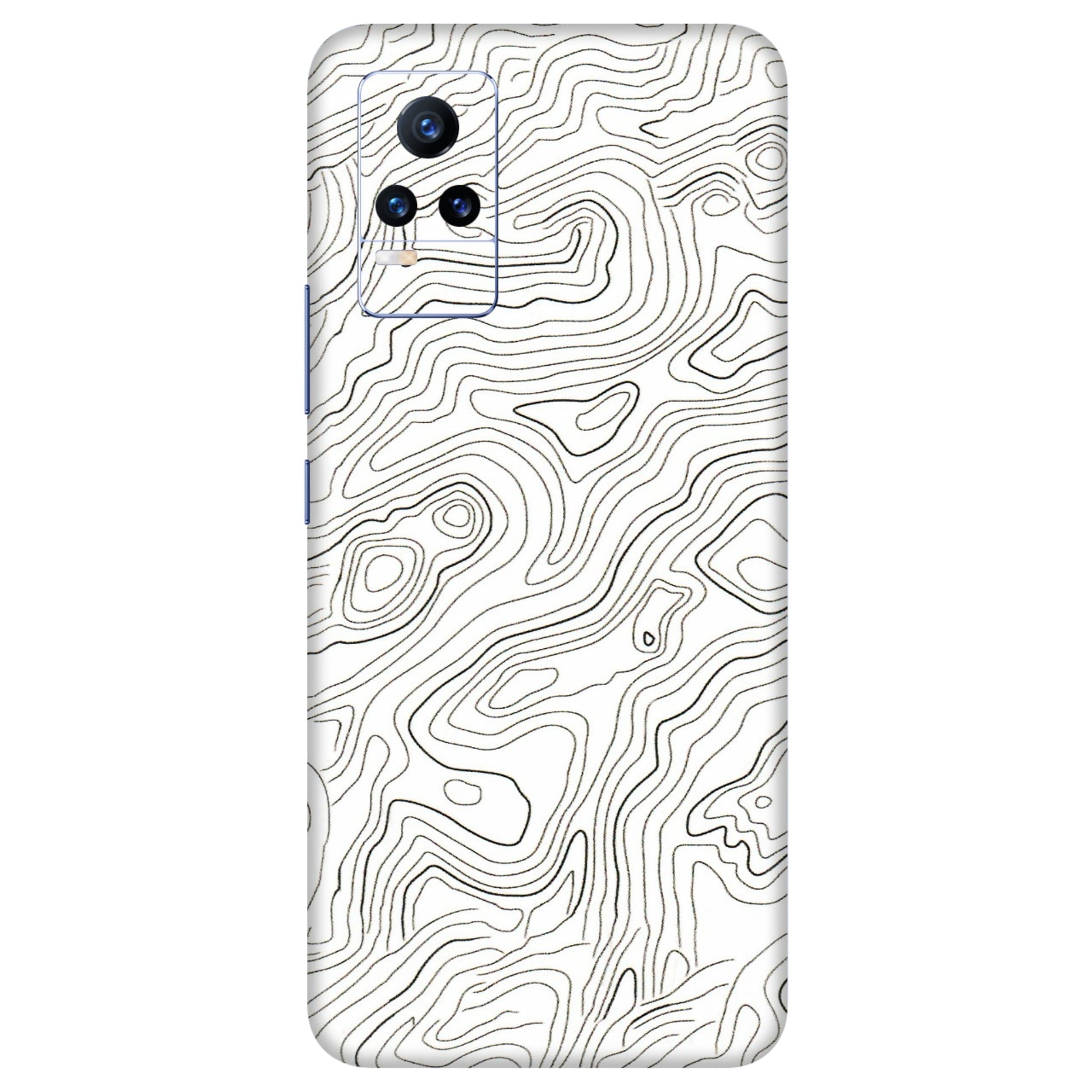 VIVO Y Series Phone Skins (All Models) - White Black Swirls - 3D Embossed Finish (L-219) Vivo Y73