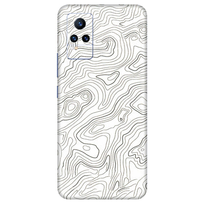 VIVO Y Series Phone Skins (All Models) - White Black Swirls - 3D Embossed Finish (L-219) Vivo Y73
