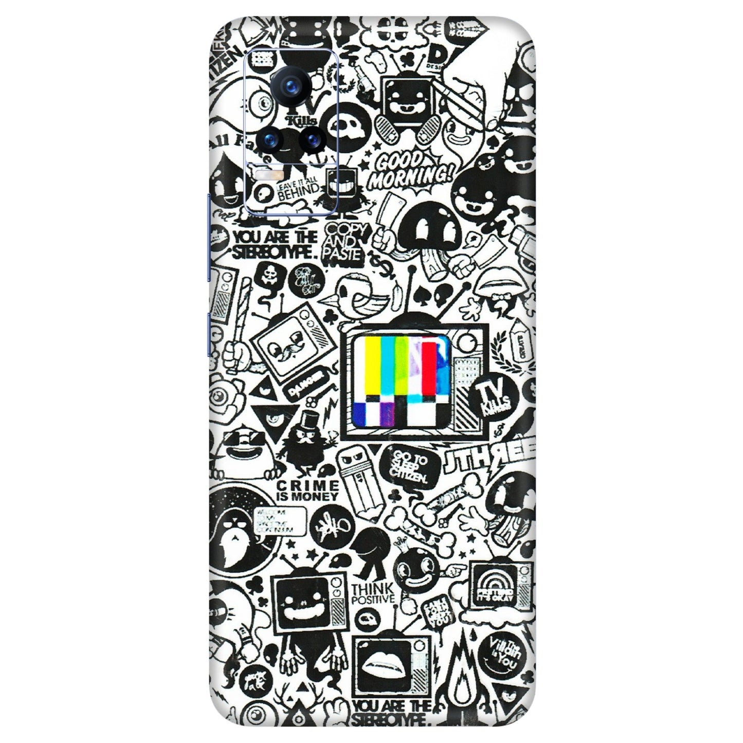 VIVO Y Series Phone Skins (All Models) - Doodles Positive Art - 3D Embossed Finish (L-263) Vivo Y73