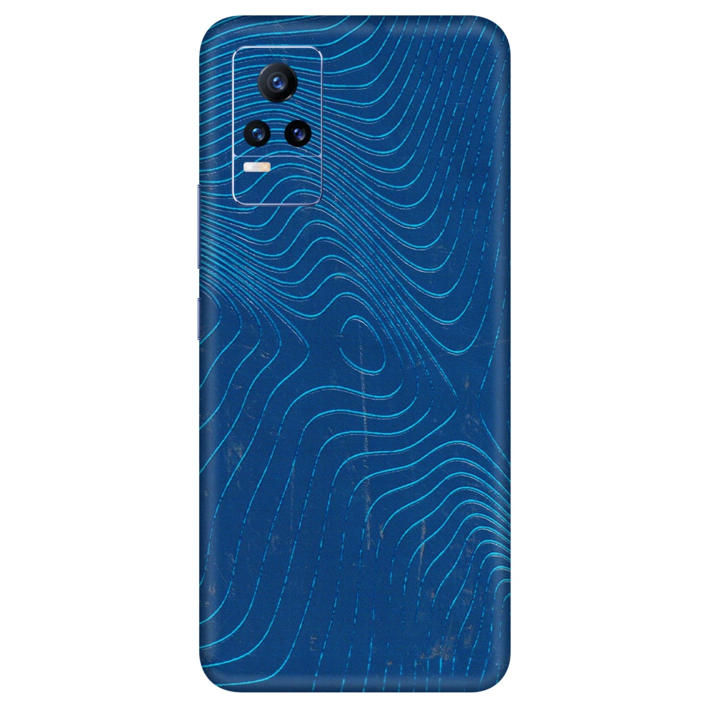 VIVO Y Series Phone Skins (All Models) - Abstract Blue Line Map - 3D Embossed Finish (L-272) Vivo Y73