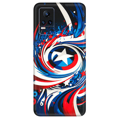 VIVO Y Series Phone Skins (All Models) - Captain America Logo - 3D Embossed Finish (L-307) Vivo Y73