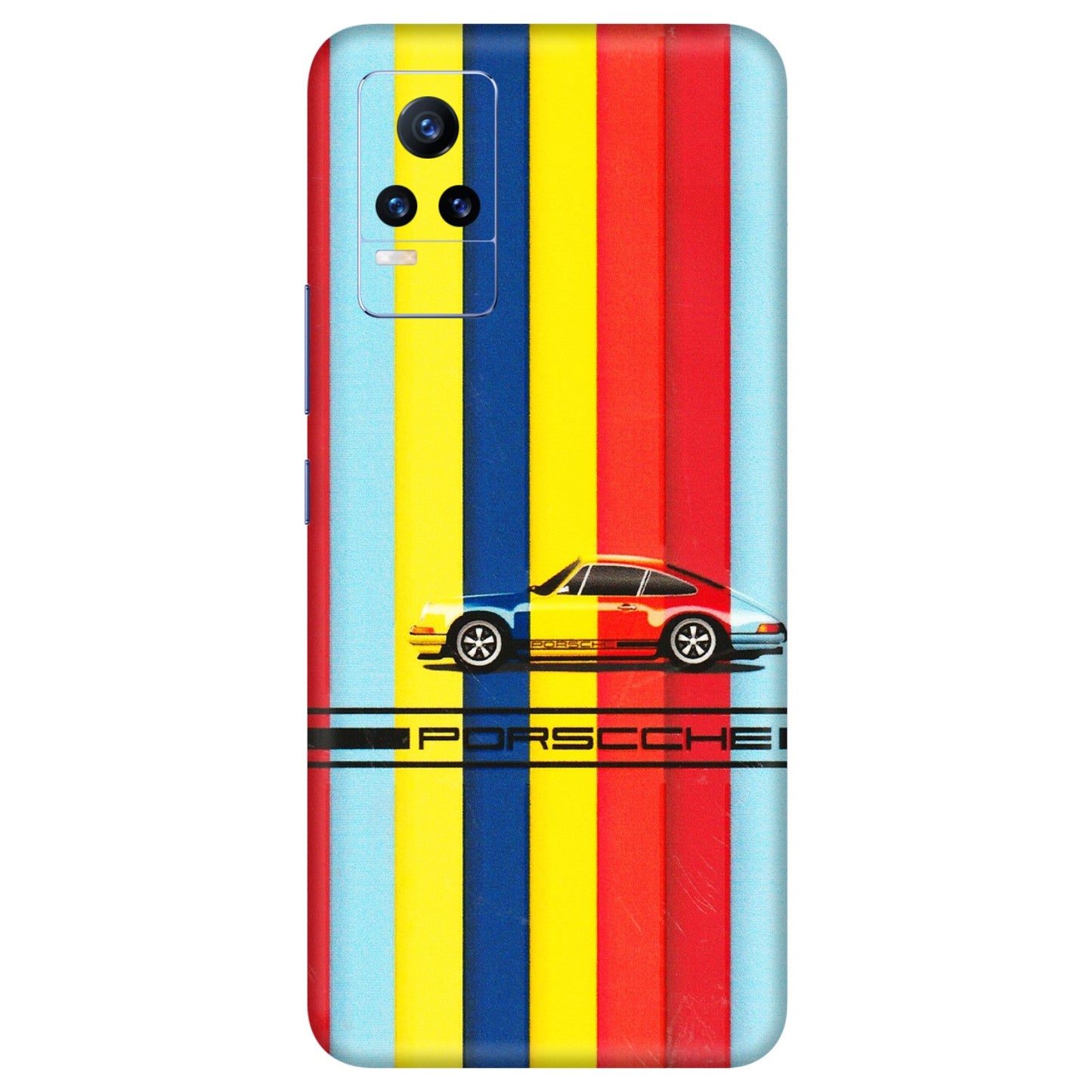 VIVO Y Series Phone Skins (All Models) - Multicolour Porche - 3D Embossed Finish (L-39) Vivo Y73
