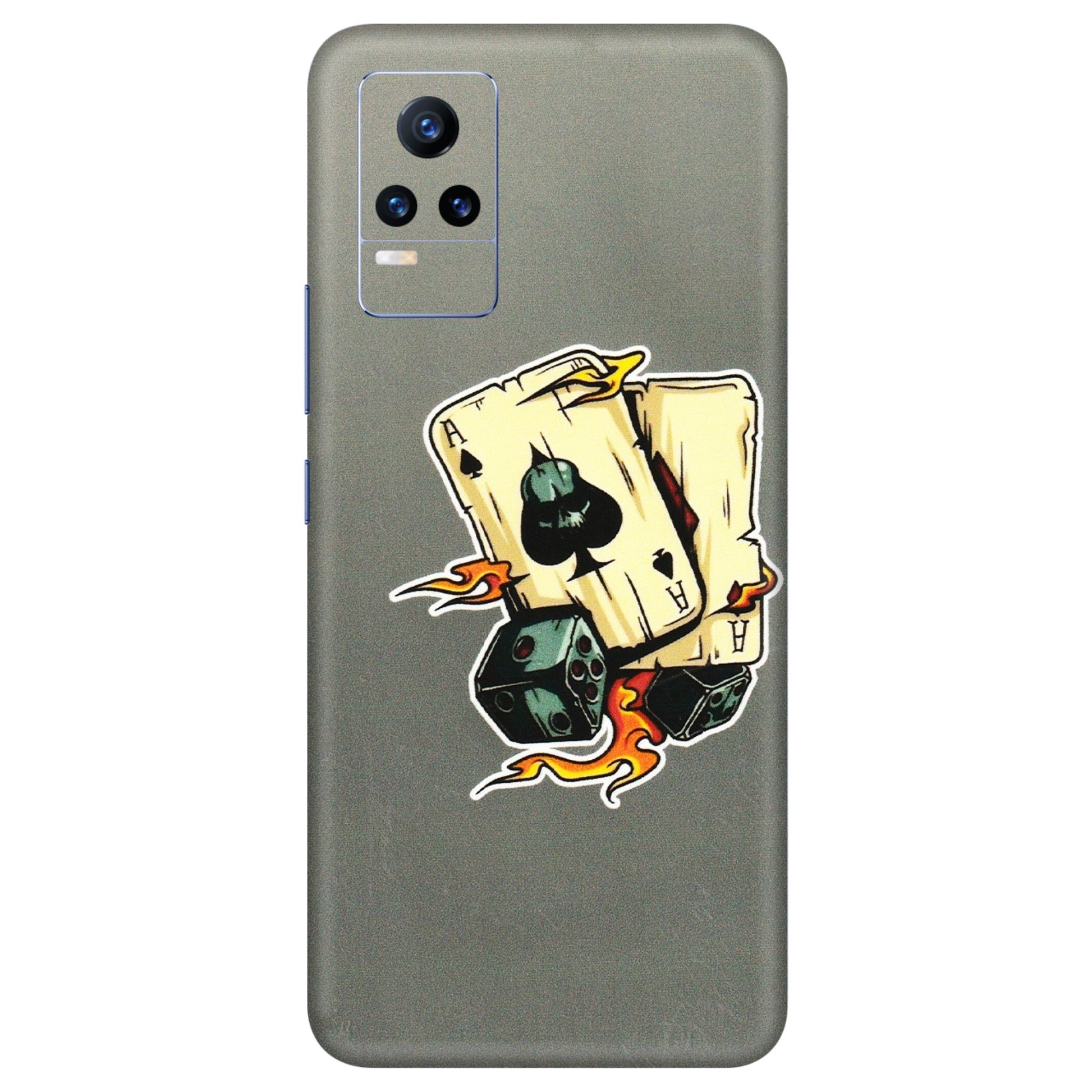 VIVO Y Series Phone Skins (All Models) - Grey Cards Of Ace - 3D Embossed Finish (L-77) Vivo Y73