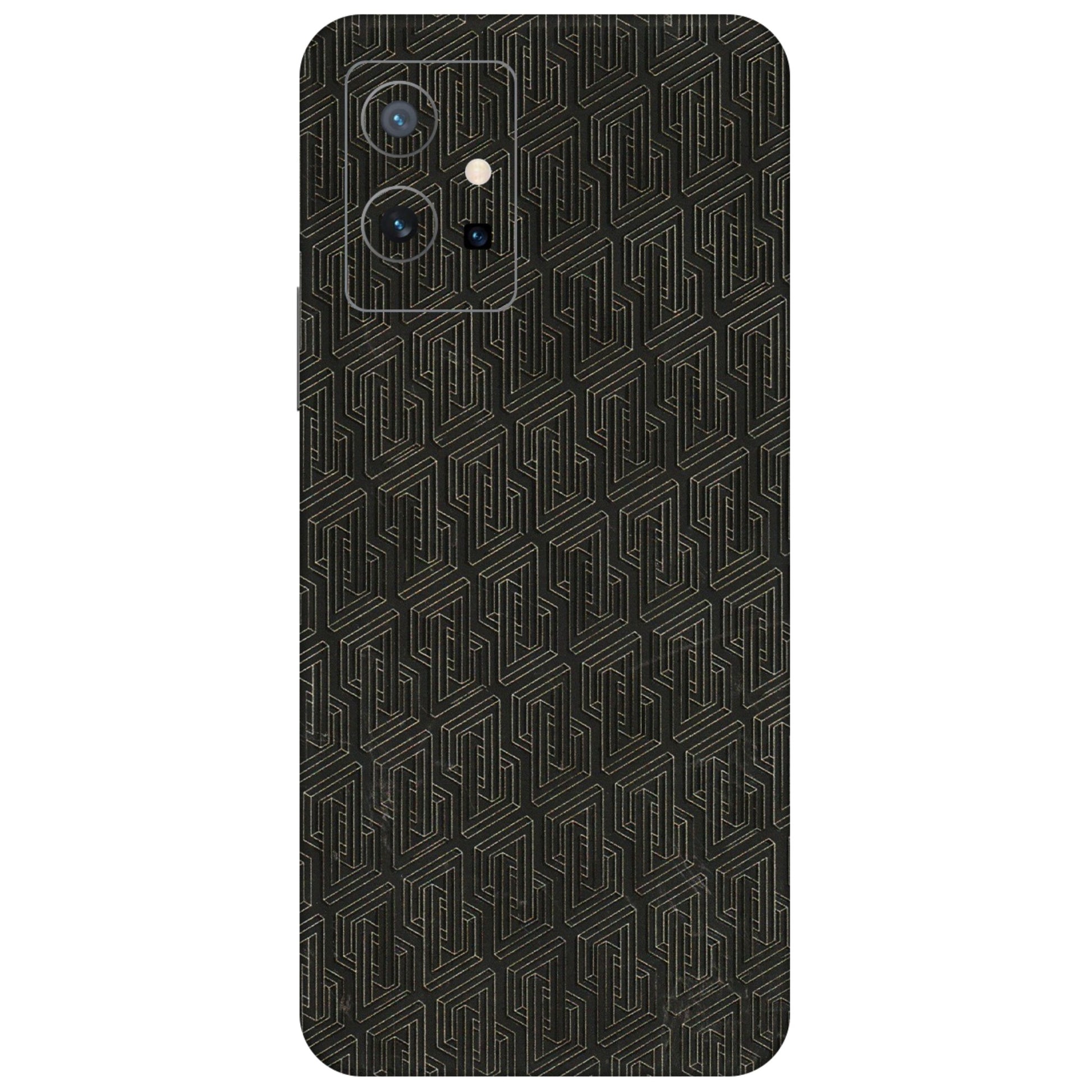 VIVO Y Series Phone Skins (All Models) - Black Abstract Pattern - 3D Embossed Finish (L-117) Vivo Y75 (5G)