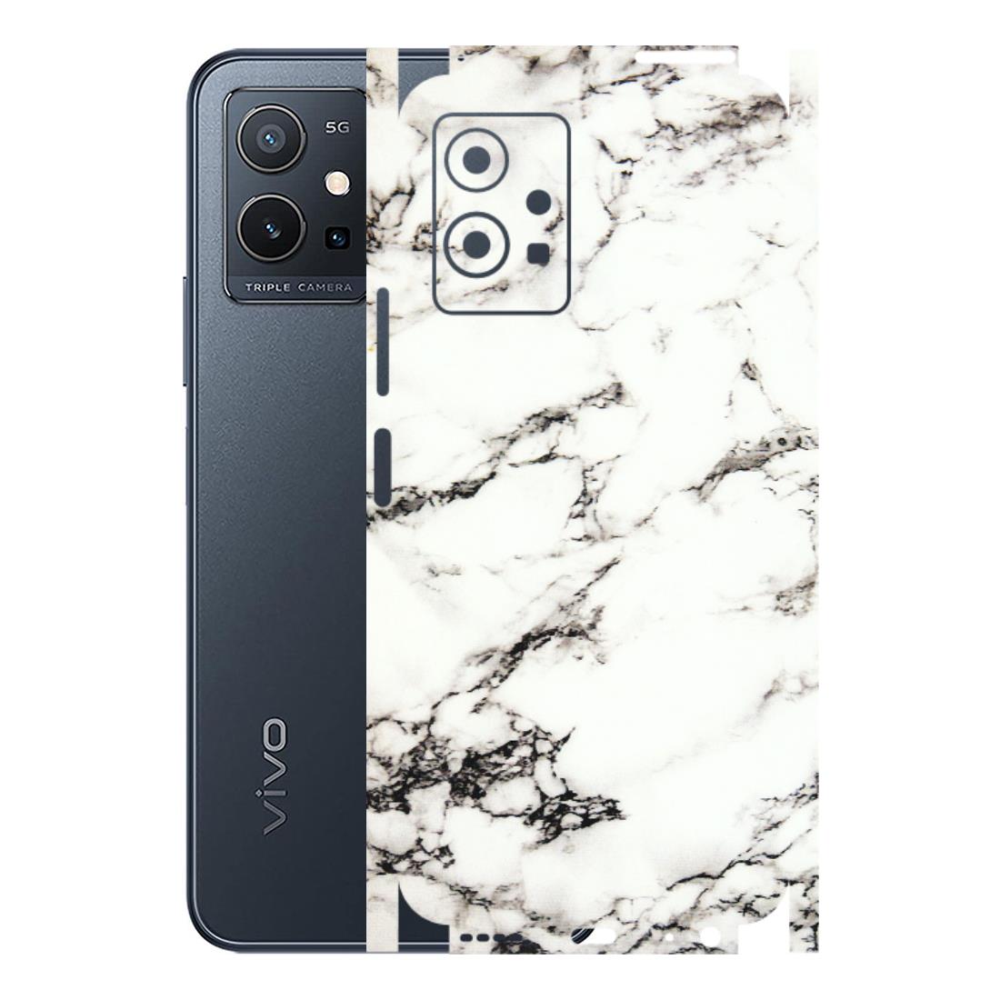 VIVO Y Series Phone Skins (All Models) - Black and White Marble Texture - 3D Embossed Finish (L-124) Vivo Y75 (5G)