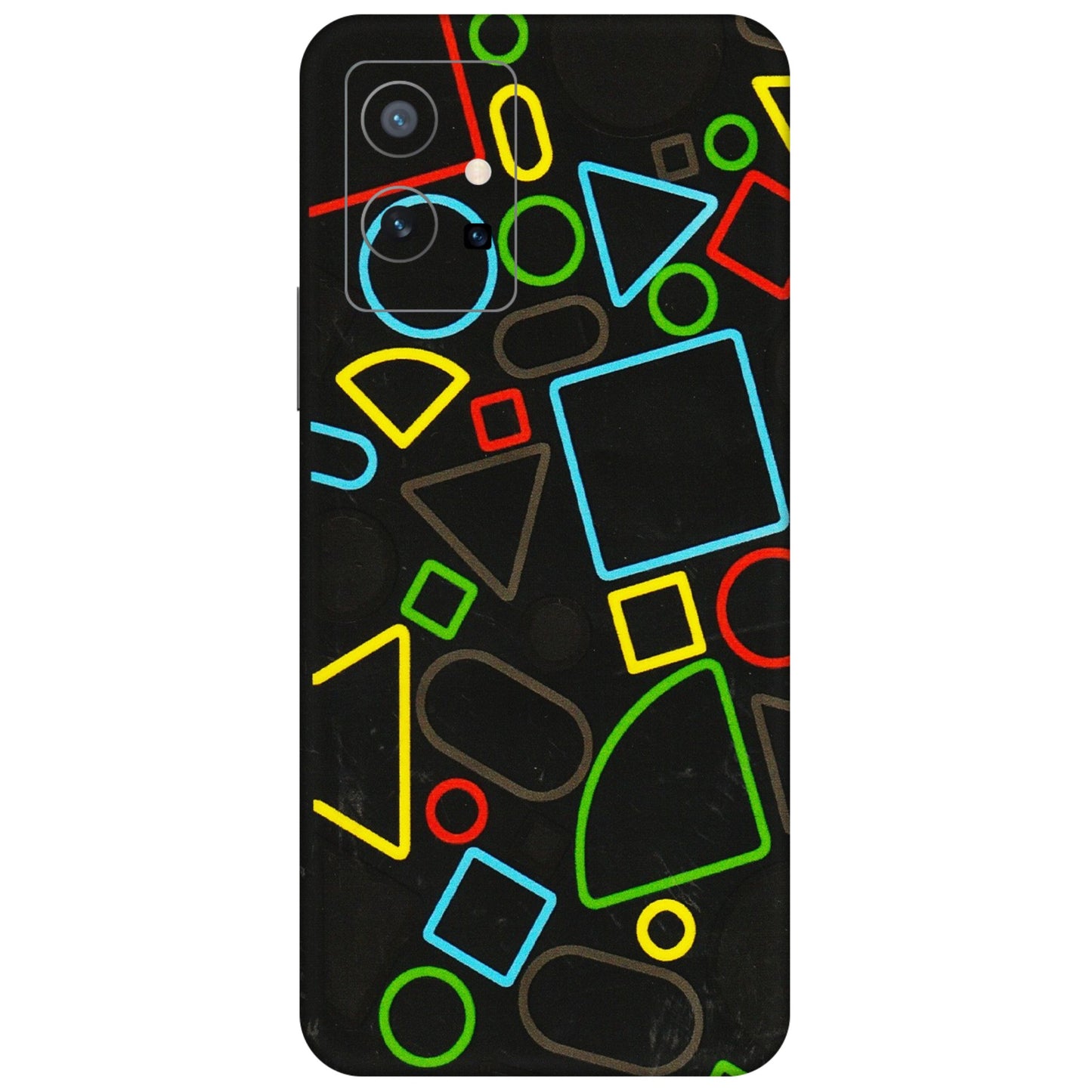 VIVO Y Series Phone Skins (All Models) - Black Shapes - 3D Embossed Finish (L-131) Vivo Y75 (5G)