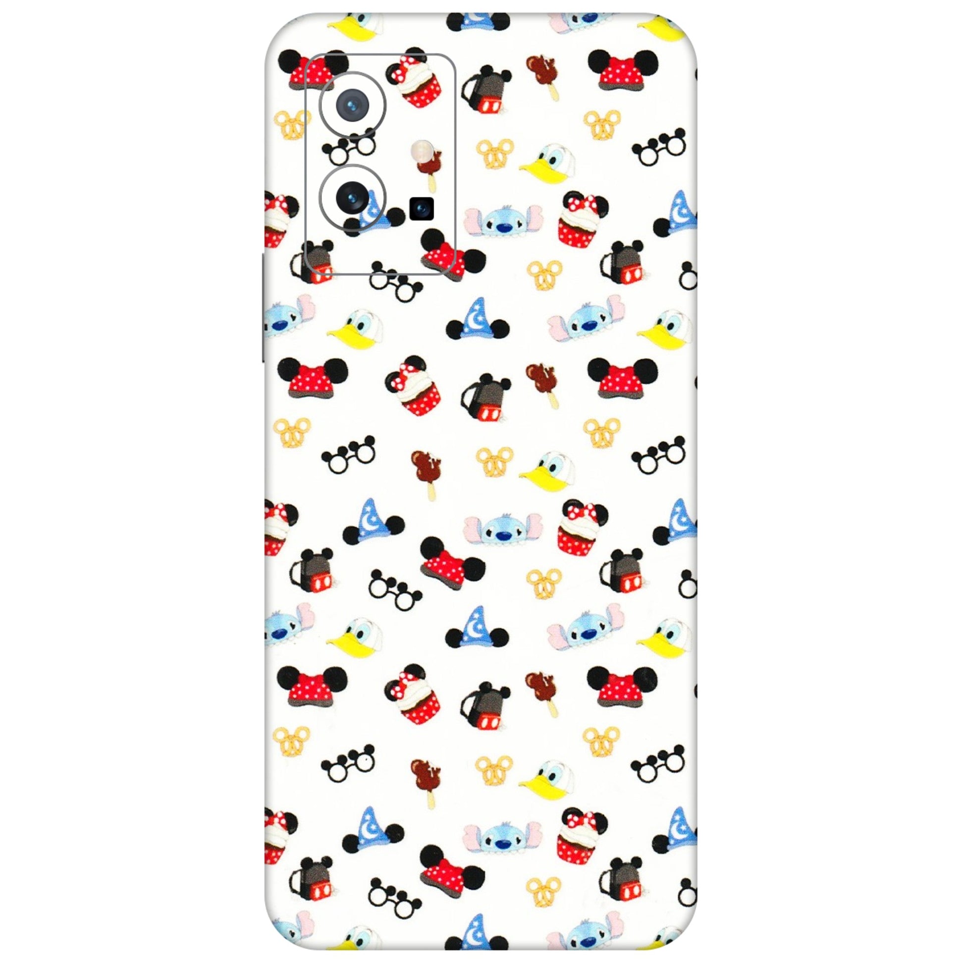 VIVO Y Series Phone Skins (All Models) - Minnie Mouse & Donald Doodles s - 3D Embossed Finish (L-194) Vivo Y75 (5G)