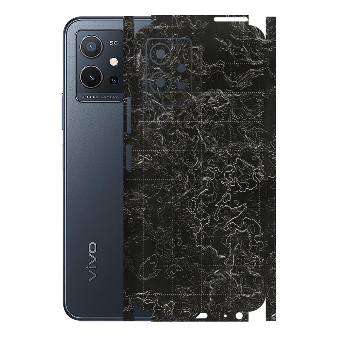 VIVO Y Series Phone Skins (All Models) - Black map Texture - 3D Embossed Finish (L-201) Vivo Y75 (5G)