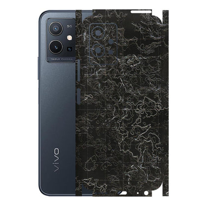 VIVO Y Series Phone Skins (All Models) - Black map Texture - 3D Embossed Finish (L-201) Vivo Y75 (5G)