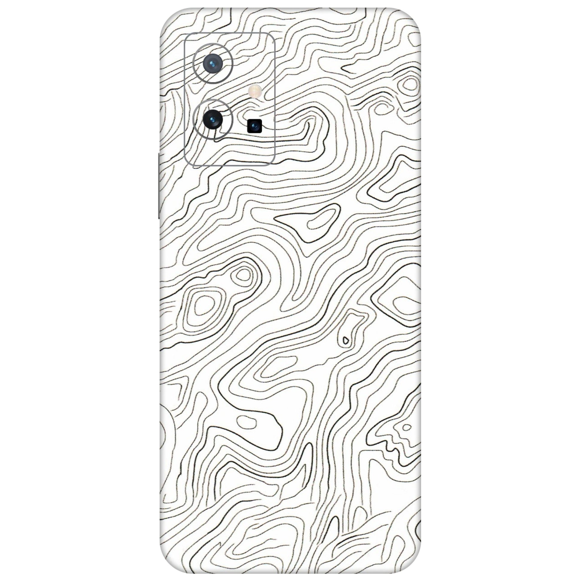 VIVO Y Series Phone Skins (All Models) - White Black Swirls - 3D Embossed Finish (L-219) Vivo Y75 (5G)