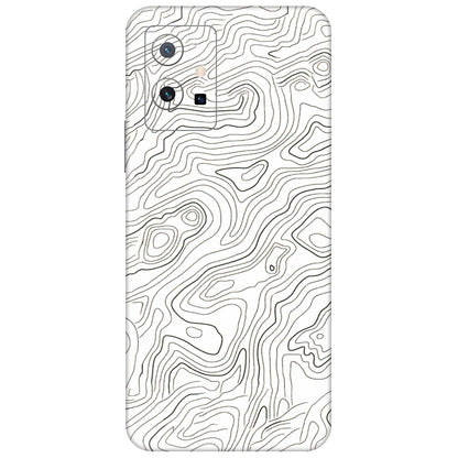 VIVO Y Series Phone Skins (All Models) - White Black Swirls - 3D Embossed Finish (L-219) Vivo Y75 (5G)