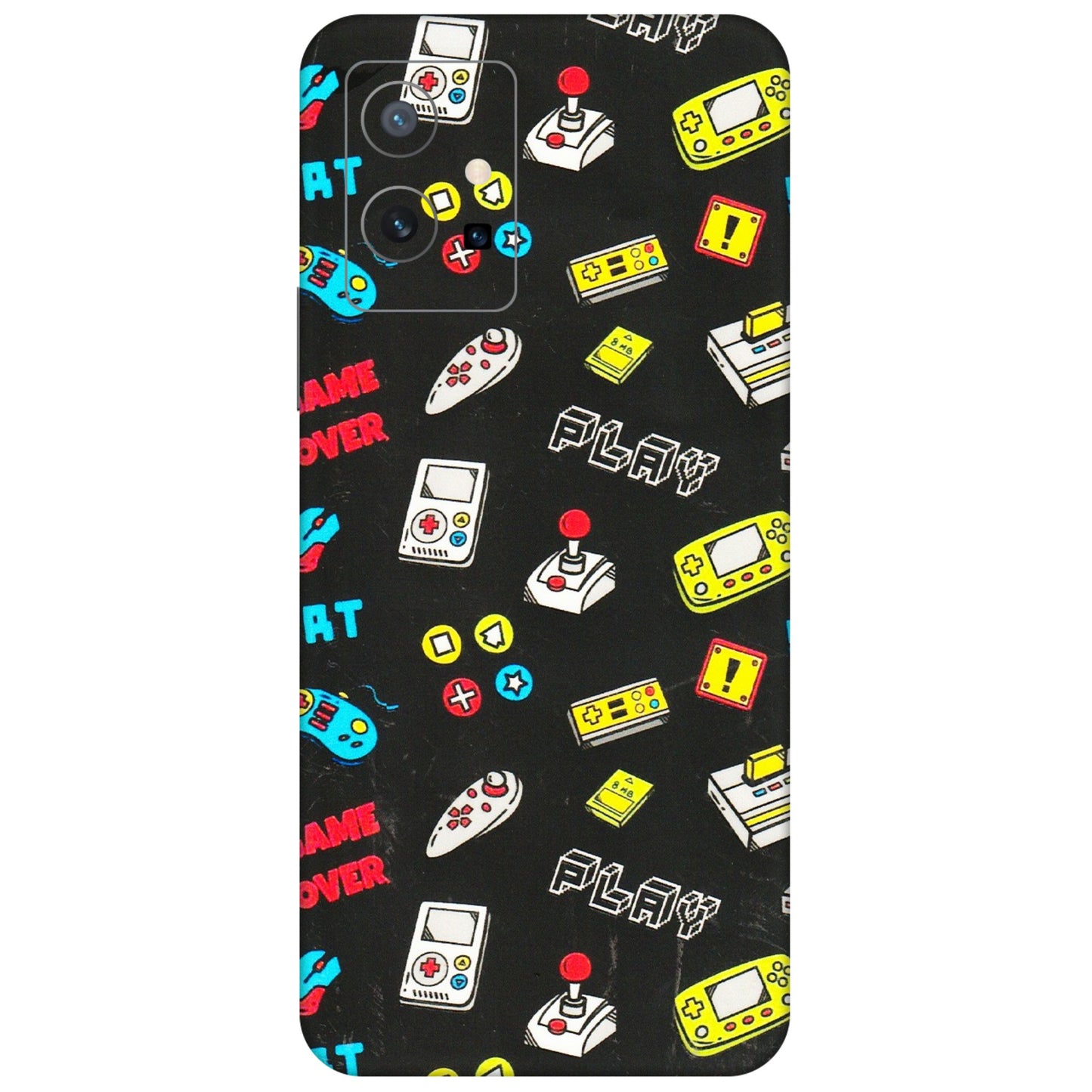 VIVO Y Series Phone Skins (All Models) - Gaming Doodles - 3D Embossed Finish (L-224) Vivo Y75 (5G)