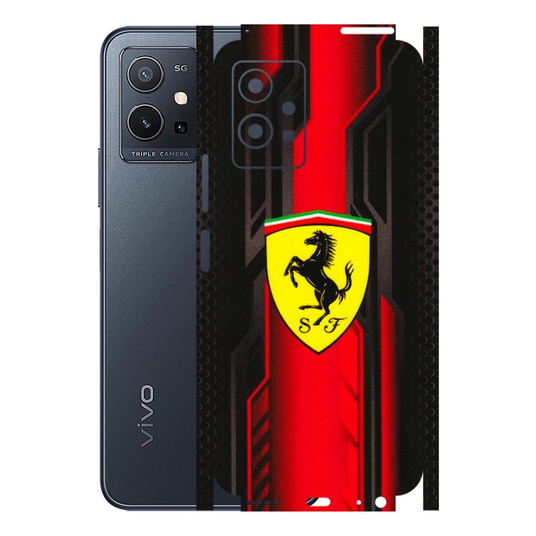 VIVO Y Series Phone Skins (All Models) - Black Ferrari Logo - 3D Embossed Finish (L-253) Vivo Y75 (5G)