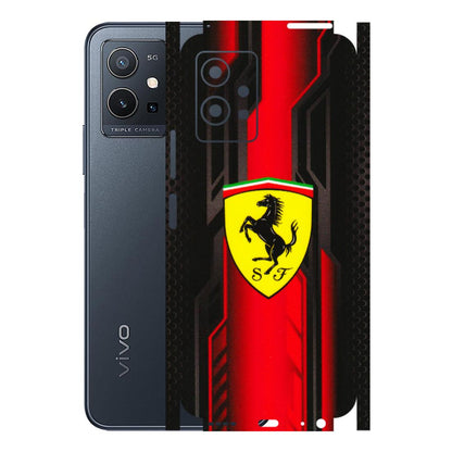 VIVO Y Series Phone Skins (All Models) - Black Ferrari Logo - 3D Embossed Finish (L-253) Vivo Y75 (5G)