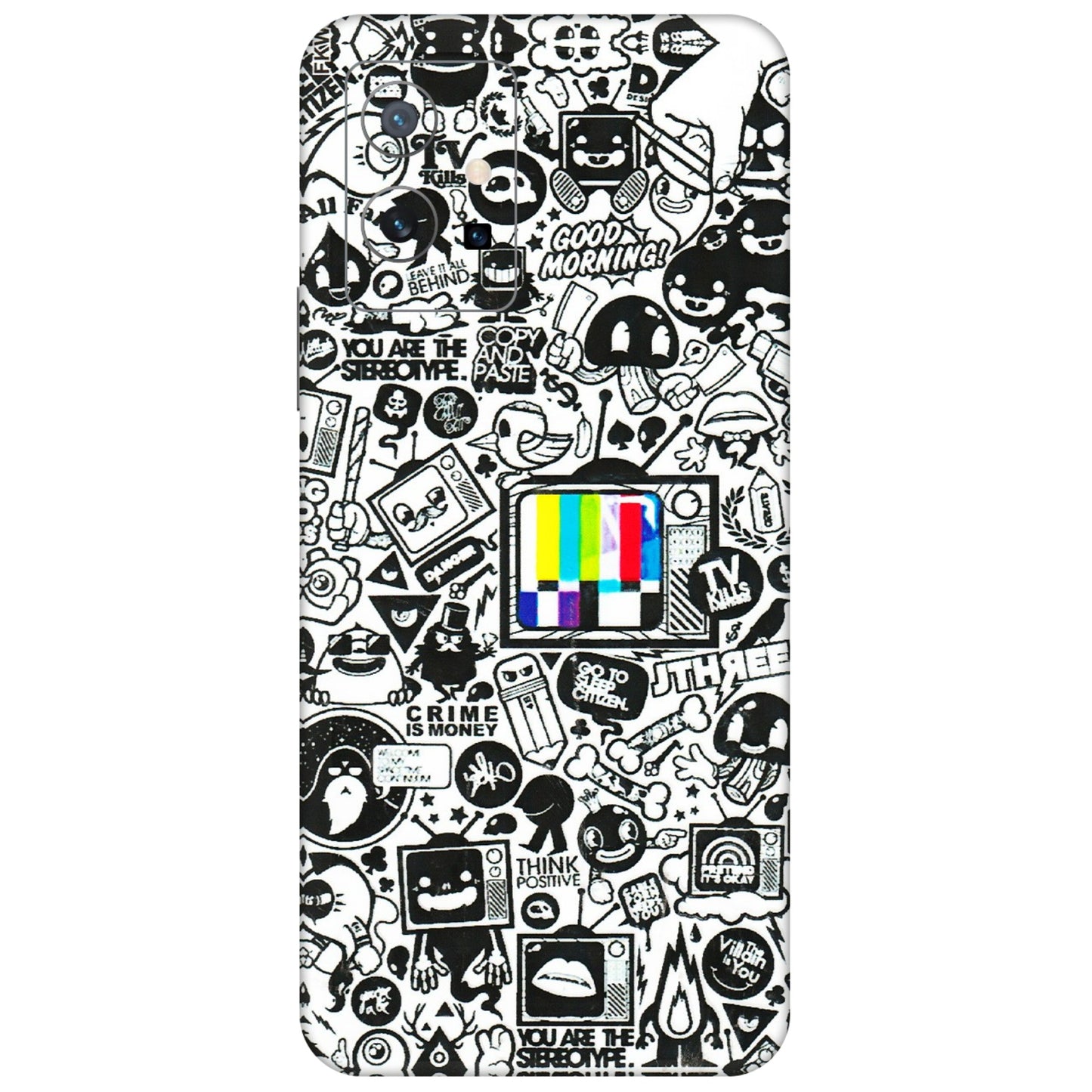 VIVO Y Series Phone Skins (All Models) - Doodles Positive Art - 3D Embossed Finish (L-263) Vivo Y75 (5G)