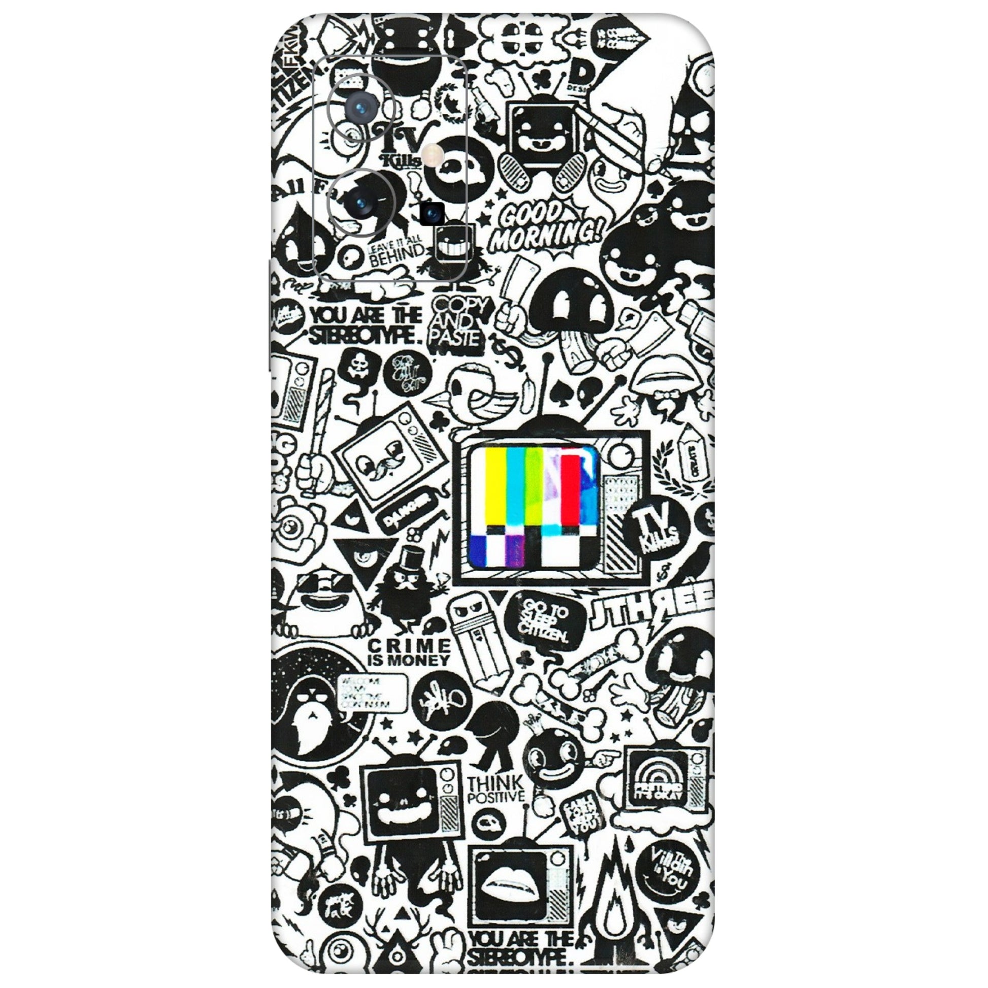 VIVO Y Series Phone Skins (All Models) - Doodles Positive Art - 3D Embossed Finish (L-263) Vivo Y75 (5G)