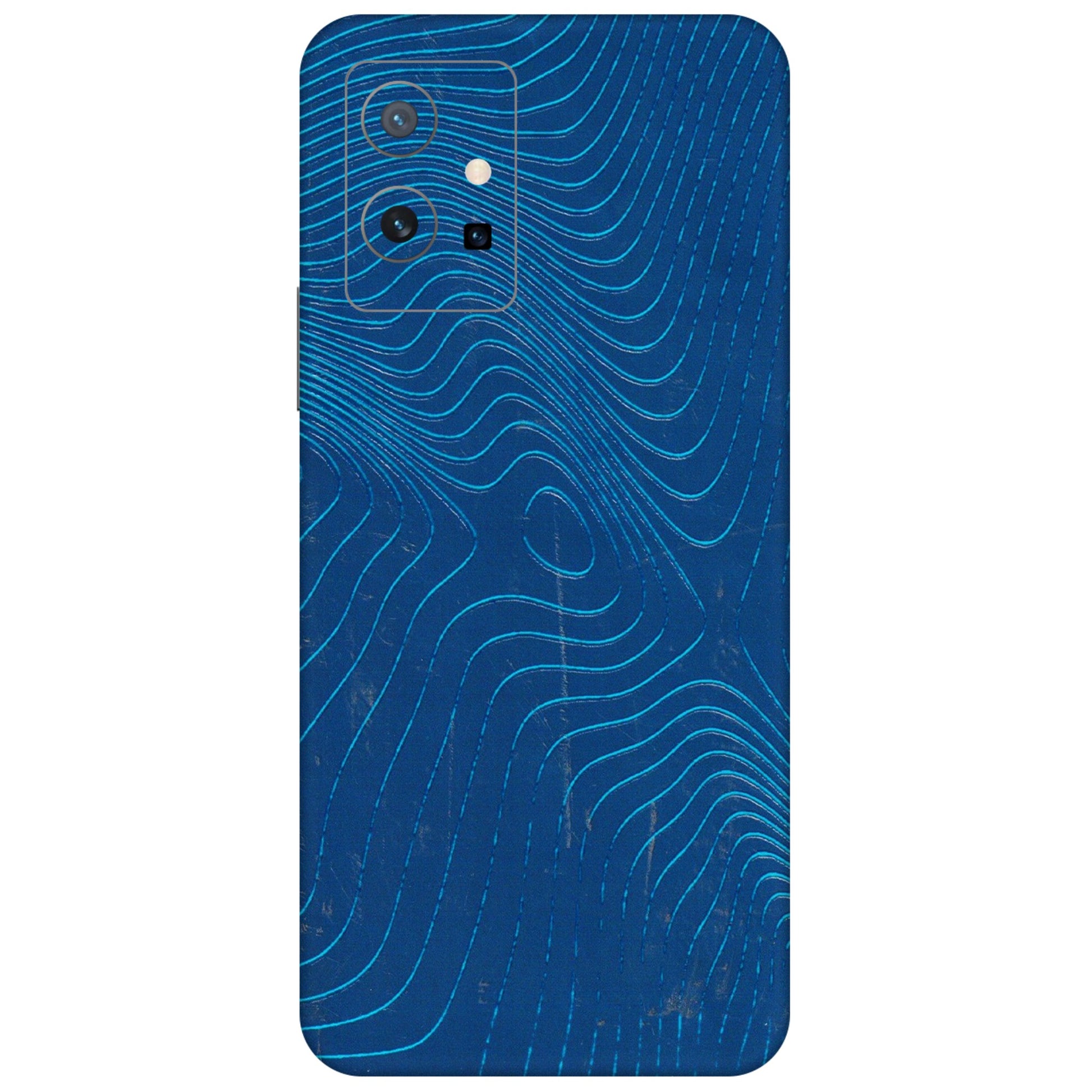 VIVO Y Series Phone Skins (All Models) - Abstract Blue Line Map - 3D Embossed Finish (L-272) Vivo Y75 (5G)